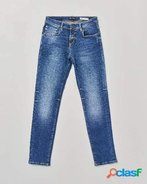 Jeans in cotone stretch lavaggio medio stone washed 10-16