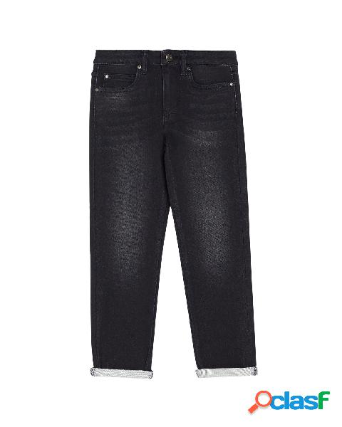 Jeans regular-fit lavaggio nero stone washed 10-16 anni