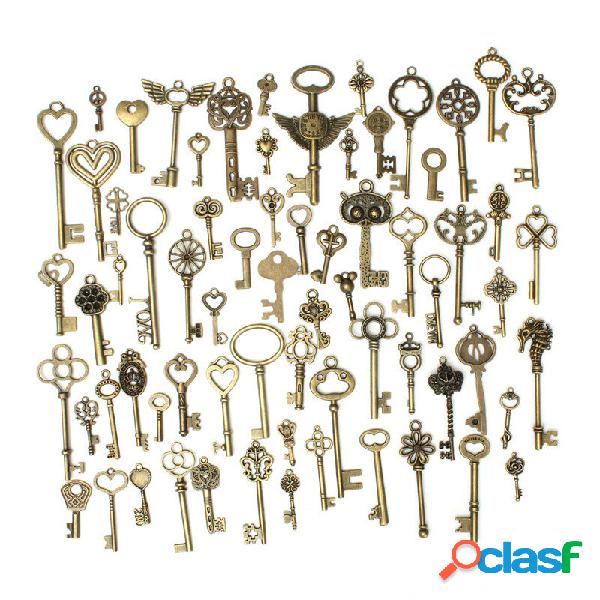 KING DO WAY 69PCS Collana con ciondolo chiave in bronzo