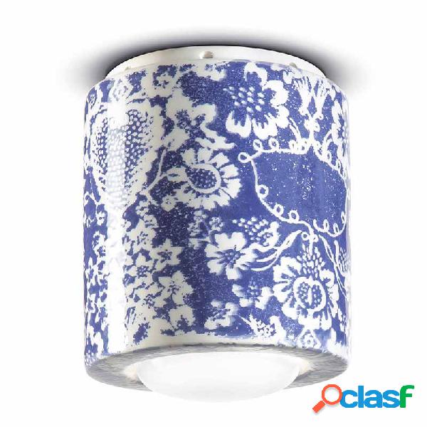 Lampada a Soffitto Ceramica Decorata Blu - Lampade a