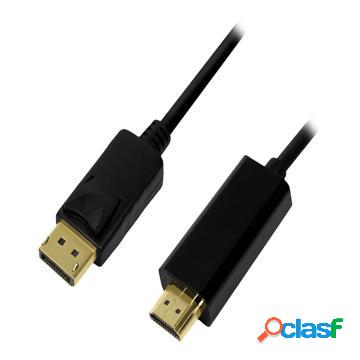 LogiLink Cavo video DisplayPort / HDMI - 2m - Nero