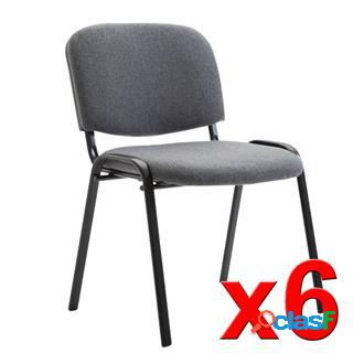 Lotto di 6 sedie per sala conferenze MOBY BASE, grigio