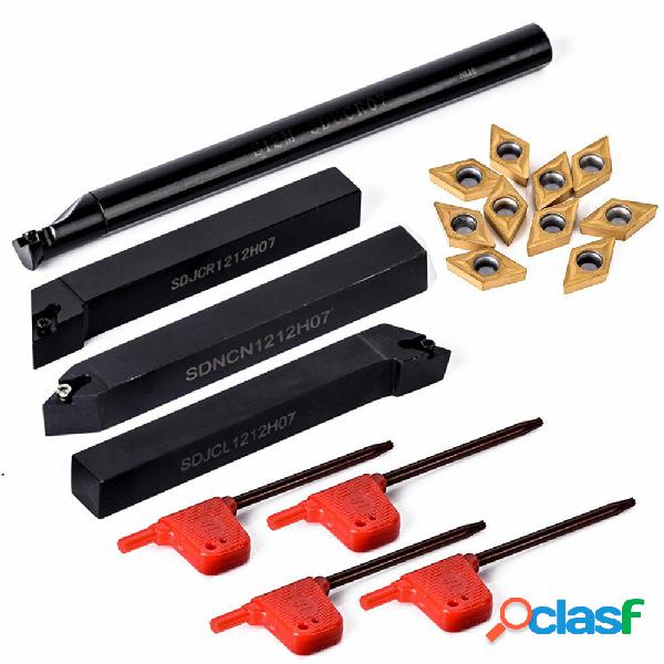 Machifit 10 pezzi DCMT070204 Inserti in metallo duro con 4
