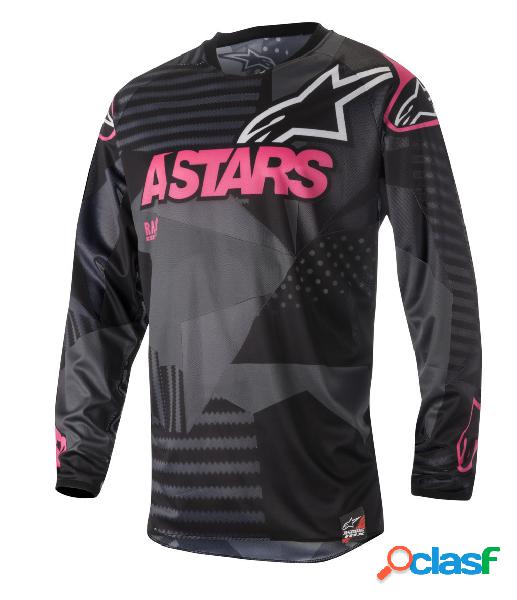 Maglia cross Alpinestars Racer Tactical nero rosa fluo