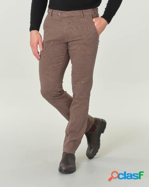 Pantaloni color fango in tessuto armaturato di cotone