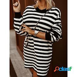 Per donna Abito casual Abito a T shirt Mini abito Bianco