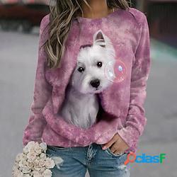 Per donna Felpa Maglione Essenziale Rosa Blu Viola Con