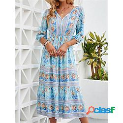 Per donna Vestito casual Vestito svasato Abito boho Pop art