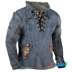 Per uomo Felpa Maglione Blu denim Verde Blu Giallo Verde