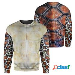 Per uomo Felpa Maglione Marrone Girocollo Animali Stampe