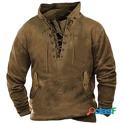 Per uomo Felpa con cappuccio pullover Maglione Blu Marrone