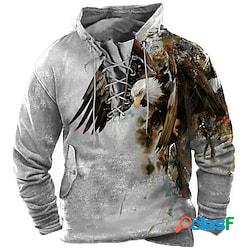 Per uomo Felpa con cappuccio pullover Maglione Grigio Con