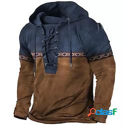 Per uomo Felpa con cappuccio pullover Maglione Marrone Con