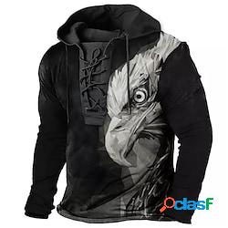 Per uomo Felpa con cappuccio pullover Maglione Nero Con