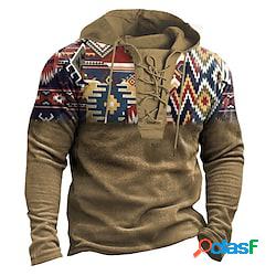 Per uomo Felpa con cappuccio pullover Maglione Verde Blu