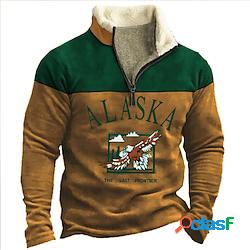Per uomo Felpa con zip Maglione Marrone Cachi Grigio mezza