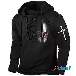 Per uomo Unisex Felpa con cappuccio pullover Maglione Nero