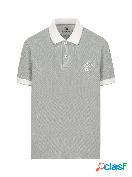 Polo In Piquet Di Cotone Con Stampa
