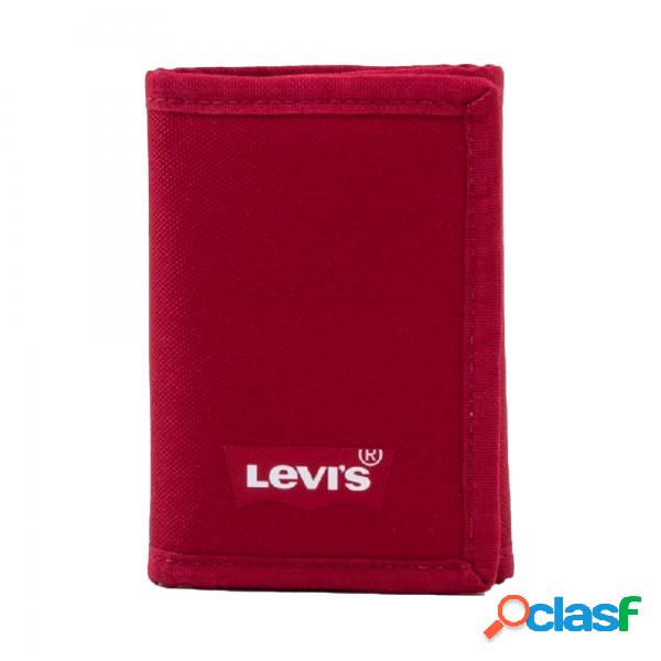 Portafoglio regolare a tre ante Levis Batwing rosso