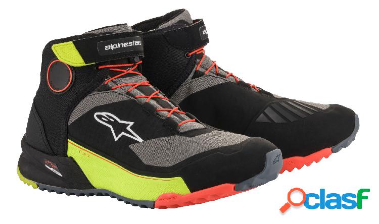 Scarpe moto Alpinestars CR-X DRYSTAR RIDING Nero Giallo Fluo