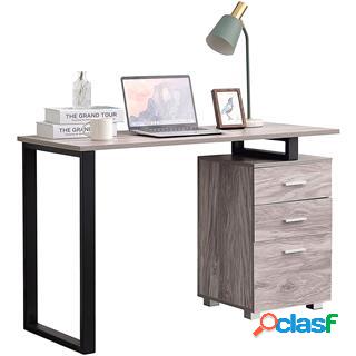 Scrivania per PC PERTH, 120x50x75 cm, con Cassettiera, Legno
