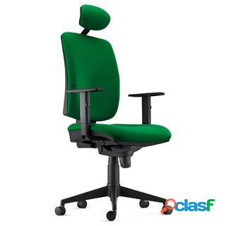 Sedia Ergonomica PIERO, in Tessuto color Verde