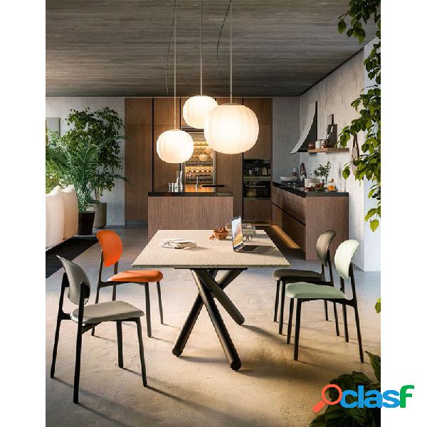 Sedia Zero Bianco Ottico Opaco Nero Opaco - Sedie Impilabili