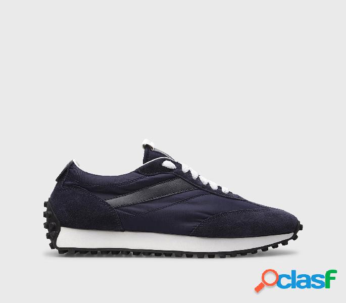 Sneakers in tessuto tecnico e suede Blu 46_U