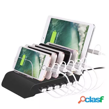 Stazione di ricarica rapida USB universale a 6 porte - nera