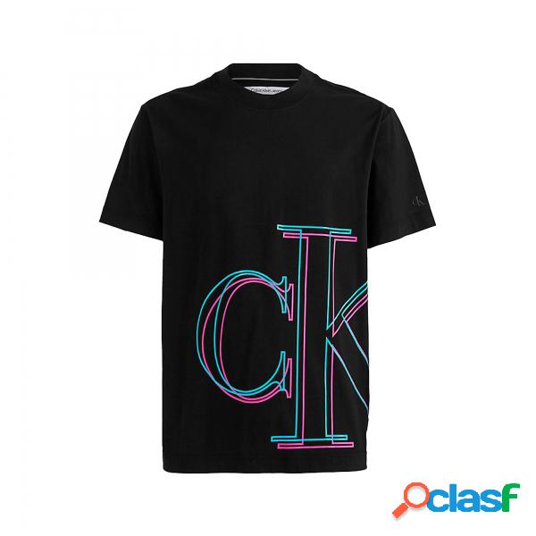 T-shirt Ckj Illuminata Ck Ck Nera Calvin Klein - Magliette