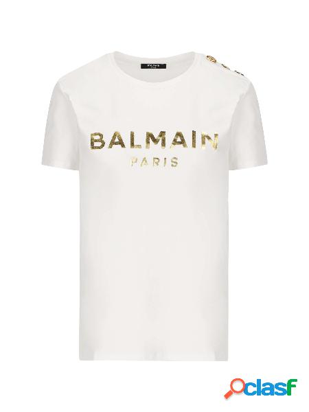 T-shirt In Cotone Eco-design Con Logo Balmain