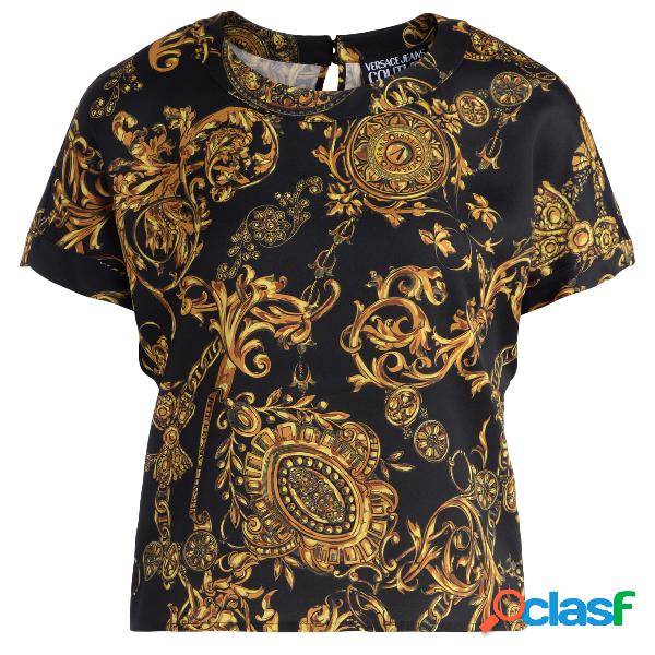 T-shirt Versace Jeans Couture nera con stampa Bijoux Baroque