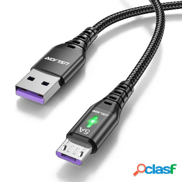 USLION 5A Cavo da USB a micro USB con luce LED QC 3.0 FCP