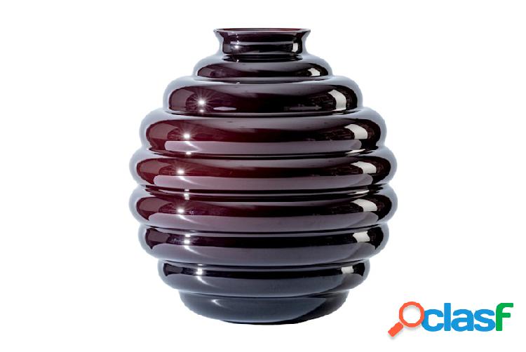 Venini Vaso Decò vetro di Murano rosso sangue di bue rosso