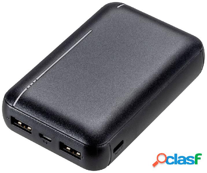 Vivanco Power bank 10000 mAh Li-Ion USB-A, USB-C® Nero