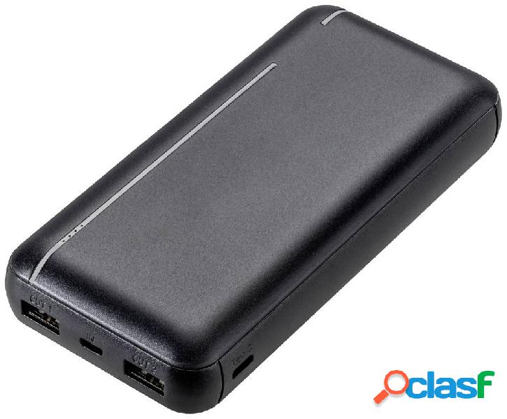 Vivanco Power bank 20000 mAh Li-Ion USB-A, USB-C® Nero