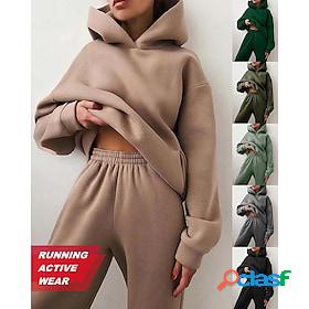 Womens 2 Piece Tracksuit Sweatsuit Street Long Sleeve Winter