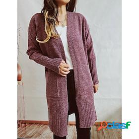 Women's Cardigan Sweater Jumper Chunky Knit Pocket Knitted