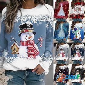 Womens Hoodie Mixed Color Christmas Winter Regular White and