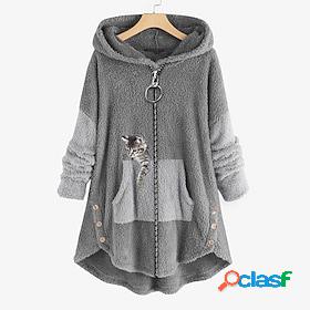 Womens Sherpa jacket Fleece Jacket Teddy Coat Hoodie Jacket