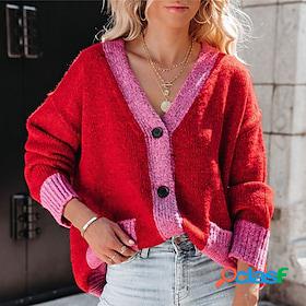 Womens Sweater Cardigan Sweater Jumper Crochet Knit Button