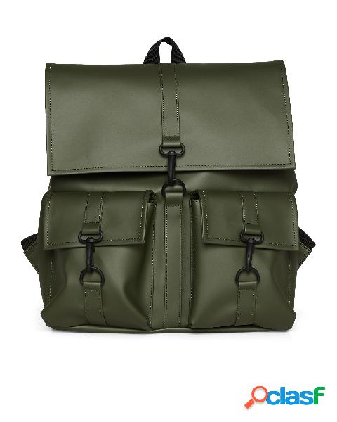 Zaino Msn Cargo Bag verde militare con chiusura a cartella e