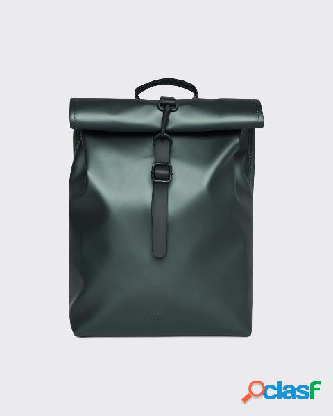 Zaino Rolltop Mini verde metallizzato dal finish