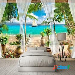 balcone spiaggia paesaggio marino 3d soggiorno divano camera