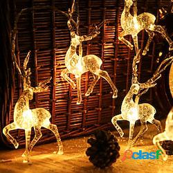 decorazione natalizia luci stringa 2x1,5 m 10 led renna