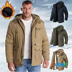 giacca invernale da uomo con cappuccio giacca militare parka