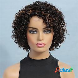 ombre parrucche corte ricci per capelli umani per donne nere