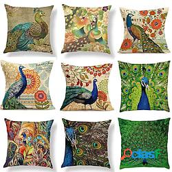 peacock floral double side pillow cover 1pc soft throw