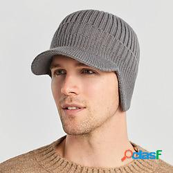 uomo inverno solido cappello lavorato a maglia allaperto