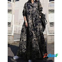 vestito casuale delle donne abito swing vestito lungo maxi